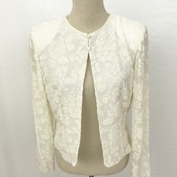 Lillie Ruben Jackets & Blazers - Lillie Rubin Beaded Velvet And Silk Evening Jacket